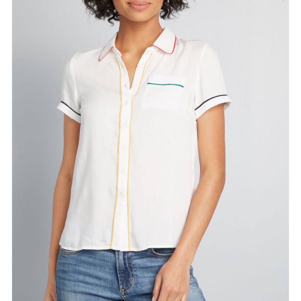 NWT Modcloth Primary Pick Collared Blouse